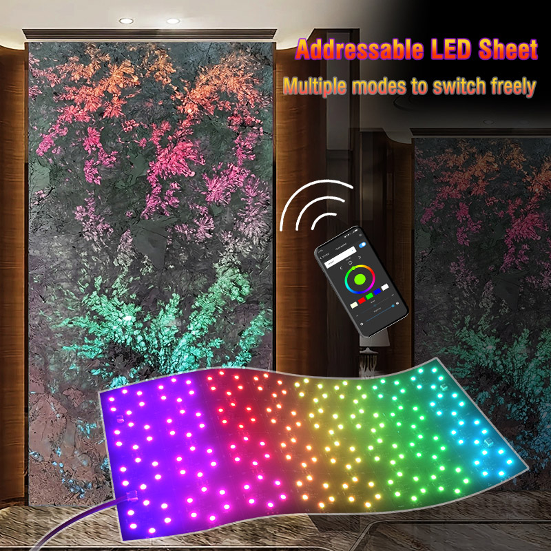 DC24V Ultrahelles SM16703 RGB adressierbares Flex-LED-Blatt, schwarze Leiterplatte DC24V Ultrahelles SM16703 RGB adressierbares Flex-LED-Blatt, schwarze Leiterplatte