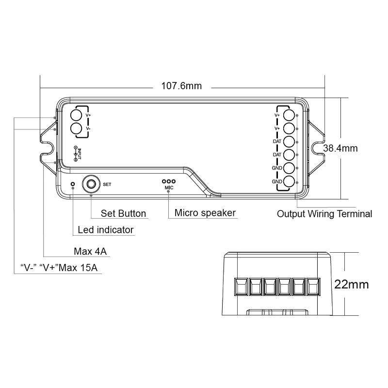 DR03W WiFi Tuya adressierbarer RGB-LED-Streifen-Controller DR03W WiFi Tuya adressierbarer RGB-LED-Streifen-Controller
