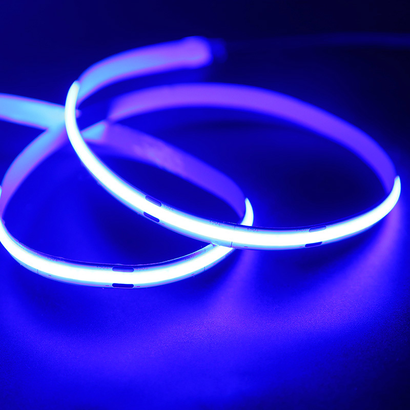 High CRI 90 FOB 384 Chips/M Blue Color Light Flexible COB LED Strip Lights - DC12/24V - 16.4ft/5m per Roll High CRI 90 FOB 384 Chips/M Blue Color Light Flexible COB LED Strip Lights - DC12/24V - 16.4ft/5m per Roll