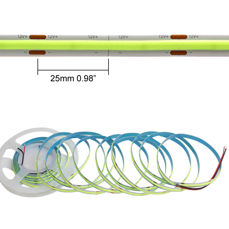 High CRI 90 SMD2110 3.28Ft 384/480Chips Green Color Light Flexible COB LED Strip Lights - DC12/24V - 16.4ft/5m per Roll High CRI 90 SMD2110 3.28Ft 384/480Chips Green Color Light Flexible COB LED Strip Lights - DC12/24V - 16.4ft/5m per Roll