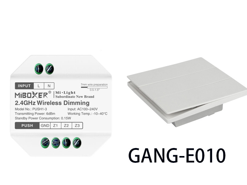 GANG-E010 Panel tlačítkového spínače LED s PUSH1-3