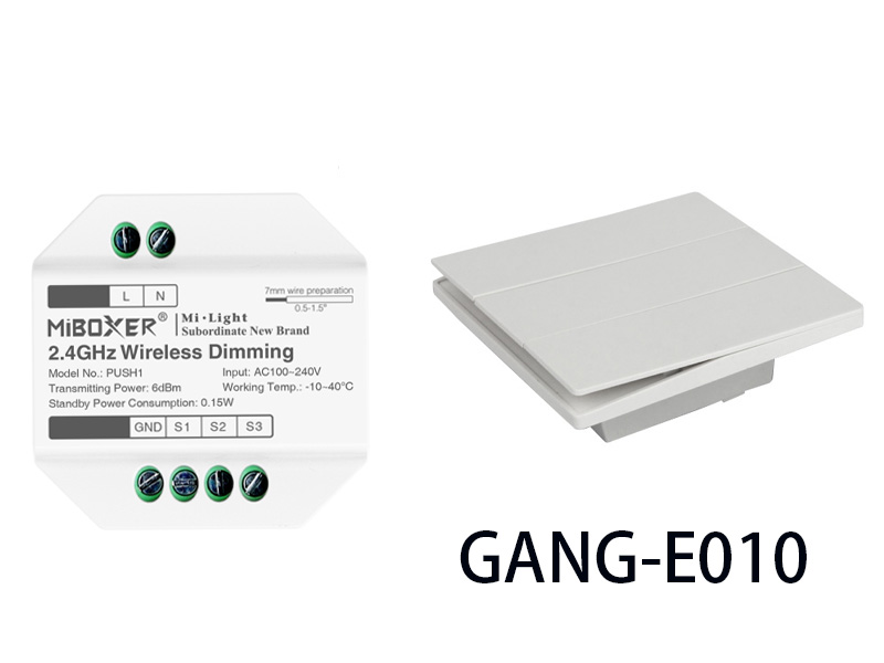 GANG-E010 Panel tlačítkového spínače LED s PUSH1