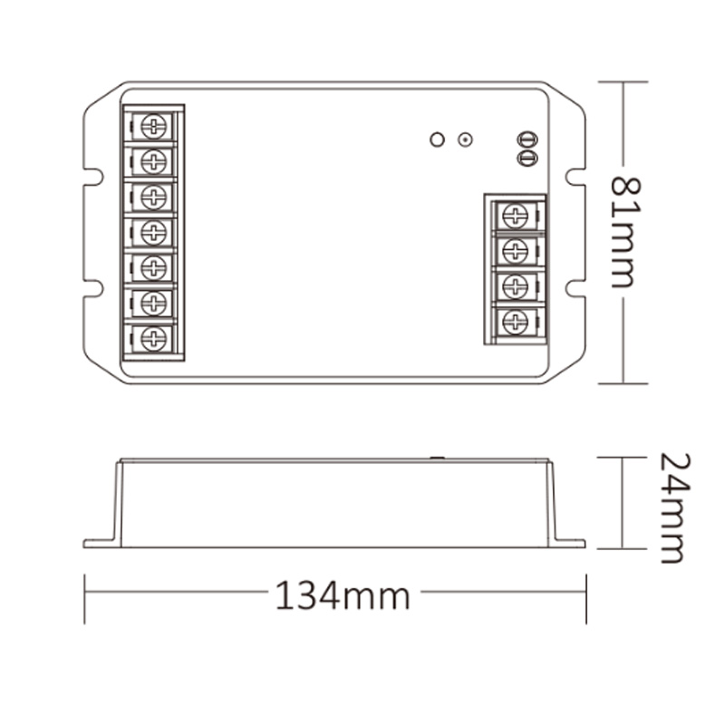 HZ5 30A 12 to 48VDC Zigbee RF Push Dimming 5 in 1 LED Controller HZ5 30A 12 to 48VDC Zigbee RF Push Dimming 5 in 1 LED Controller