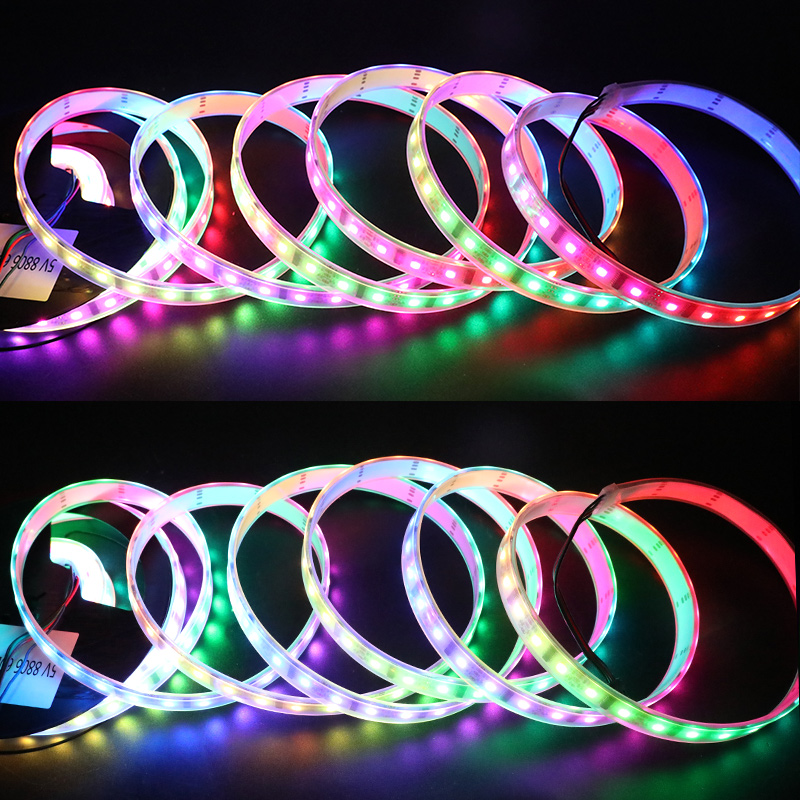 LPD8806 DC5V-Serie, flexible LED-Lichtleisten, programmierbare Pixel-Vollfarbverfolgung, Verwendung im Innenbereich, 300 LEDs, 16.4 Fuß pro Rolle, im Angebot LPD8806 DC5V-Serie, flexible LED-Lichtleisten, programmierbare Pixel-Vollfarbverfolgung, Verwendung im Innenbereich, 300 LEDs, 16.4 Fuß pro Rolle, im Angebot