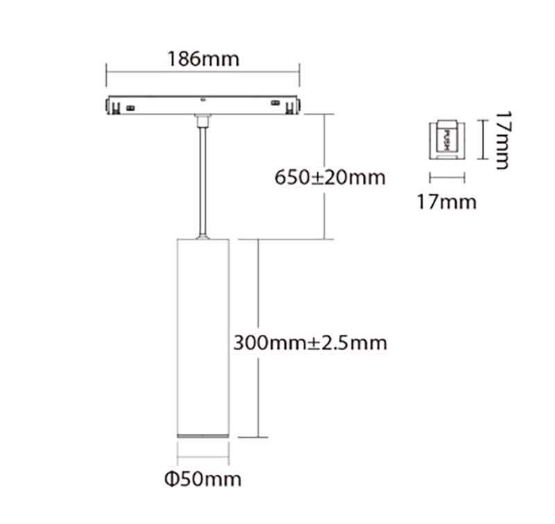 MC5-09B-RF 9W RF Magnetische RGB CCT LED Pendelleuchte Größe