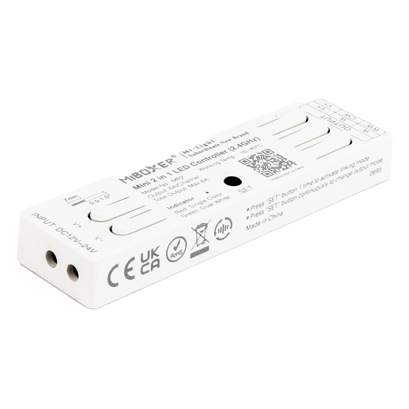 MR2 RF 6A 2 in 1 Mini dimmbarer CCT-LED-Streifen-Controller MR2 RF 6A 2 in 1 Mini dimmbarer CCT-LED-Streifen-Controller