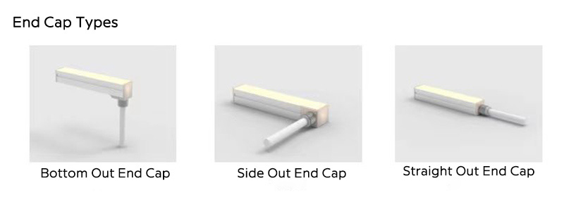 Three End Cap Types of Neon Tube Lights