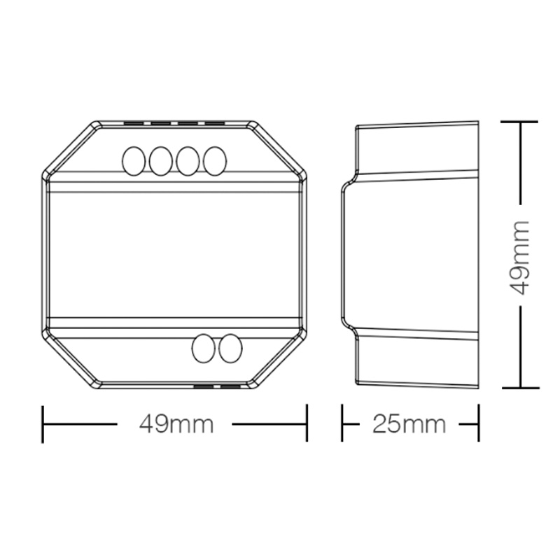 PUSH1 AC to AC RF RGB CCT LED bezdrátové ovládání stmívače světla PUSH1 AC to AC RF RGB CCT LED bezdrátové ovládání stmívače světla