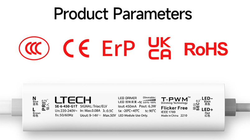 SE-6-300-G1T 6 W 300 mA Hochfrequenz-CC-Dimm-Triac-LED-Treiber