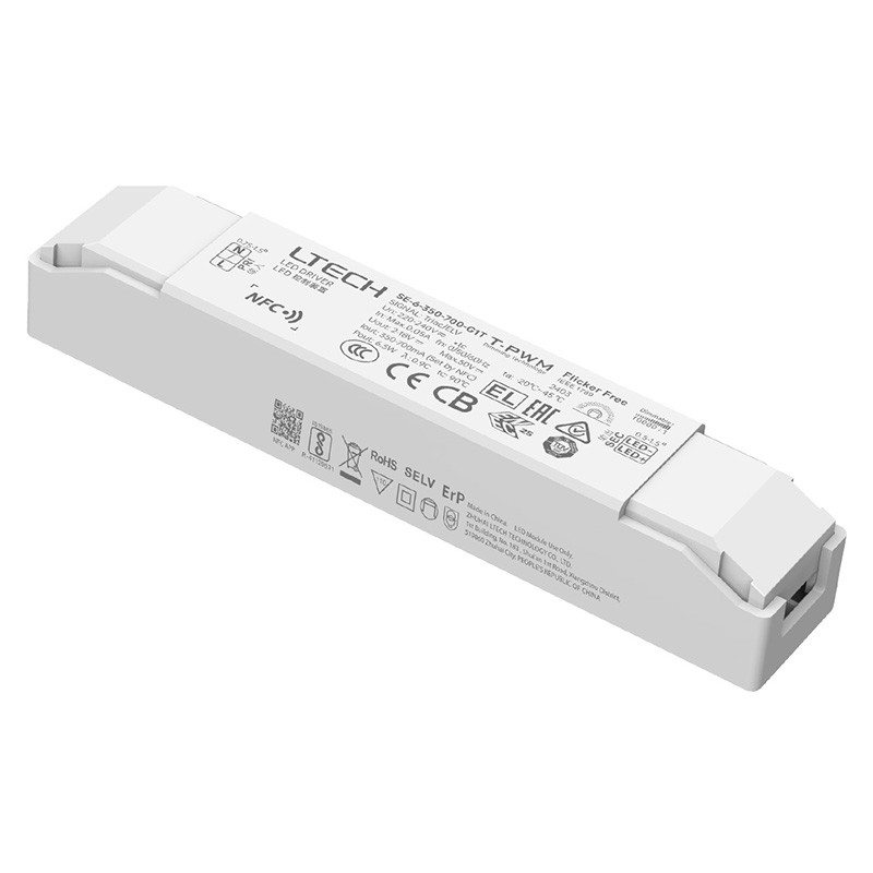SE-6-350-700-G1T 6 W 350 mA bis 700 mA NFC-fähiger ultrakleiner Triac-Treiber SE-6-350-700-G1T 6 W 350 mA bis 700 mA NFC-fähiger ultrakleiner Triac-Treiber