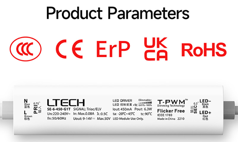 SE-6-700-G1T 6W 700mA Leichter PWM CC Triac Dimm-LED-Treiber
