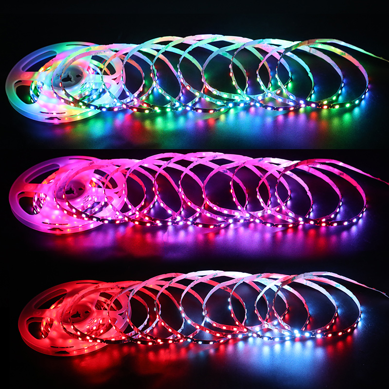 SK6813 DC12V Narrow Individually Addressable Zig Zag RGB LED Tape Light SK6813 DC12V Narrow Individually Addressable Zig Zag RGB LED Tape Light