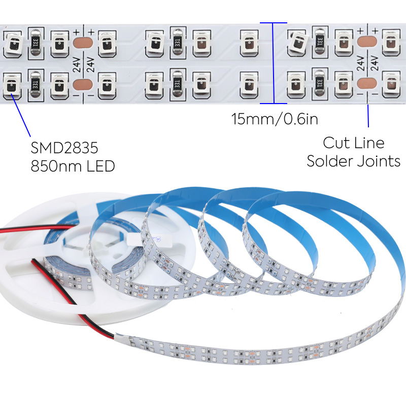 SMD2835 Dual Row Higher Power 95W IR Led 850nm Strip SMD2835 Dual Row Higher Power 95W IR Led 850nm Strip