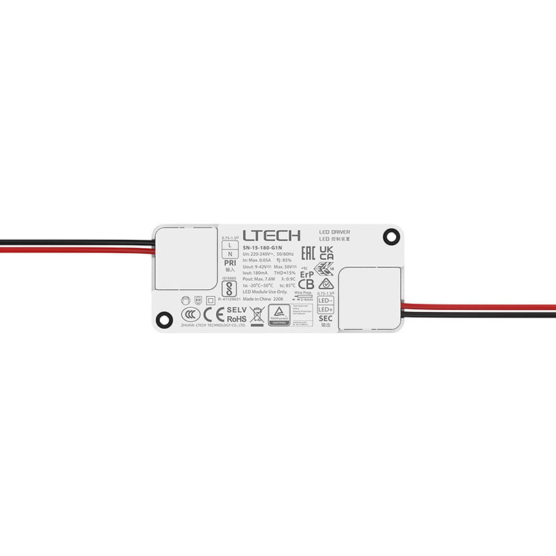 SN-15-180-G1N Isolierter, nicht dimmbarer 180-mA-CC-LED-Treiber für den Innenbereich SN-15-180-G1N Isolierter, nicht dimmbarer 180-mA-CC-LED-Treiber für den Innenbereich