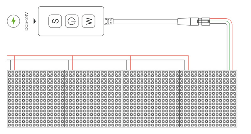 SP802E Bluetooth WiFi Addressable Matrix RGB LED Light Controller Diagram
