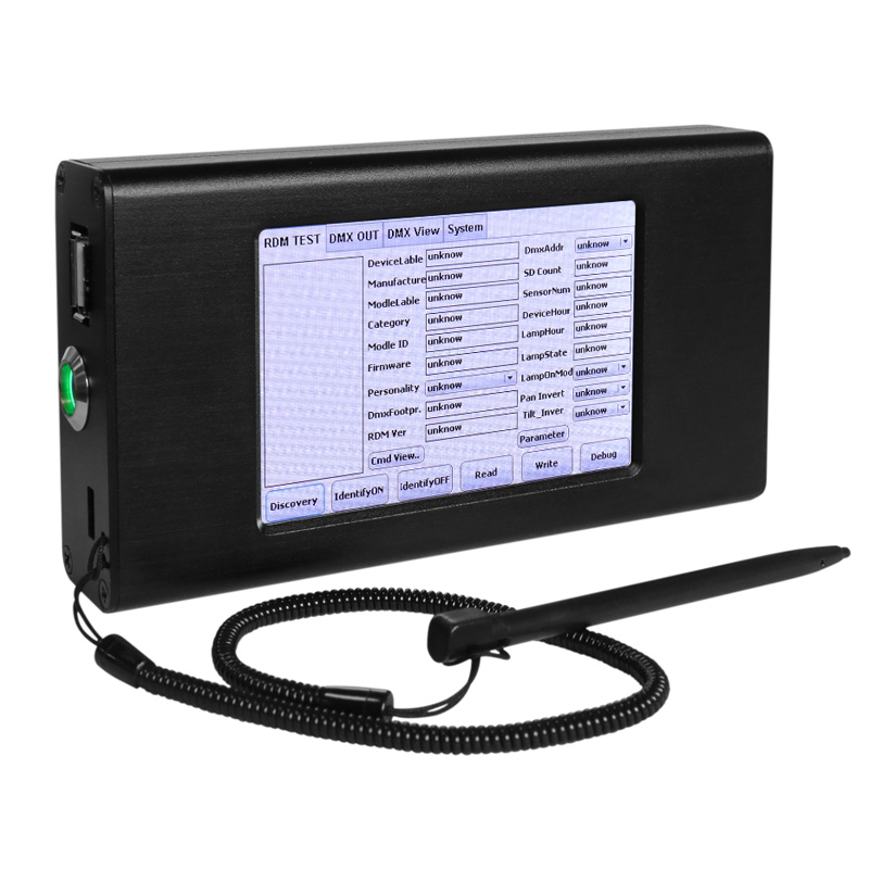SR-2100RDM-Tester Přenosný RDM DMX tester s dotykovým perem SR-2100RDM-Tester Přenosný RDM DMX tester s dotykovým perem