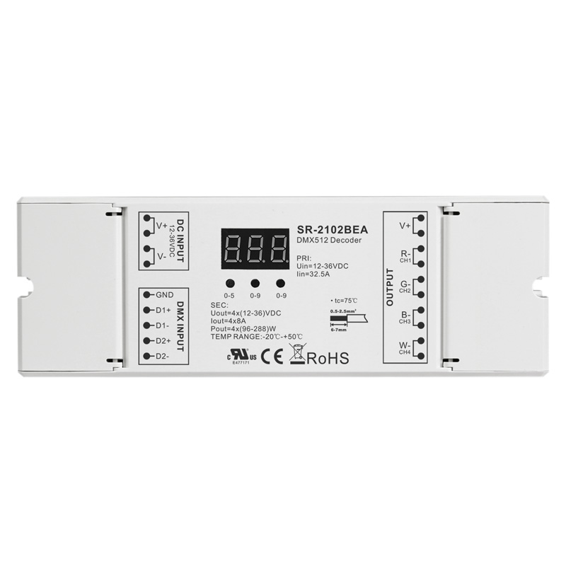 SR-2102BEA CV LED RGBW RDM 4-Kanal DMX-Decoder