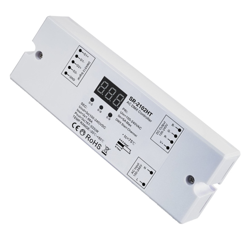 SR-2102HT AC 3CH Hochspannungs-RGB-LED-Streifen-DMX-Controller SR-2102HT AC 3CH Hochspannungs-RGB-LED-Streifen-DMX-Controller