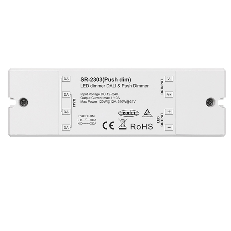 SR-2303-PUSH-DIM 12 bis 24 VDC DALI2 DT6 LED Push-Dimm-Controller