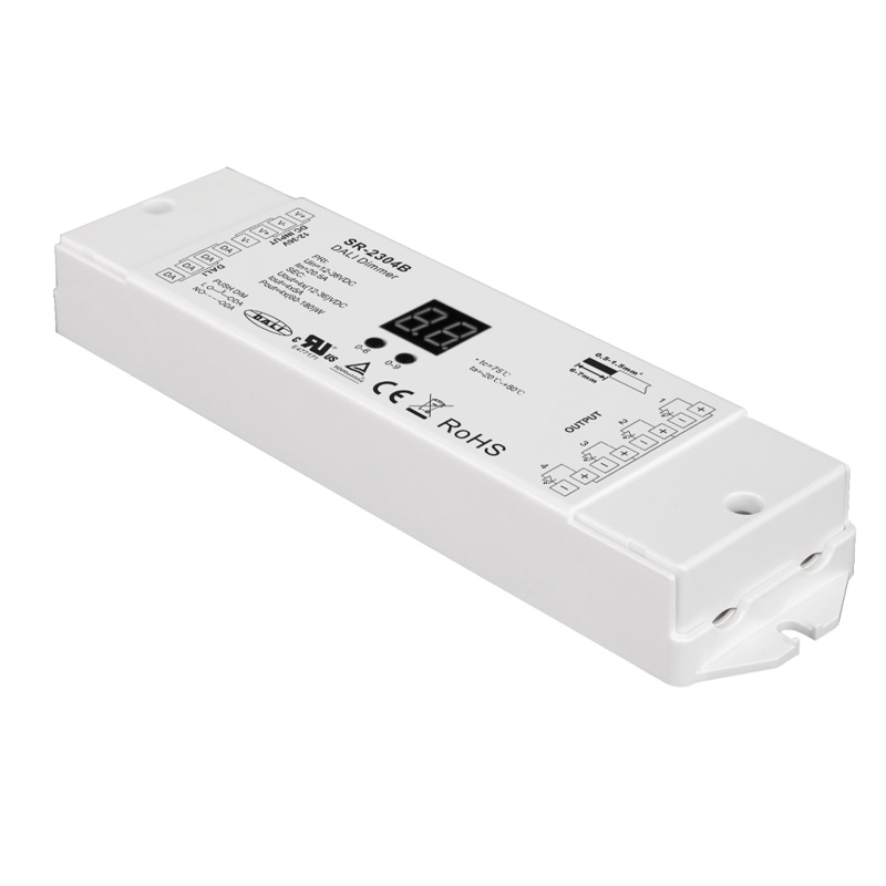 SR-2304B 12 bis 36 VDC DALI LED-Streifen 4-Kanal-Dimmer-Controller
