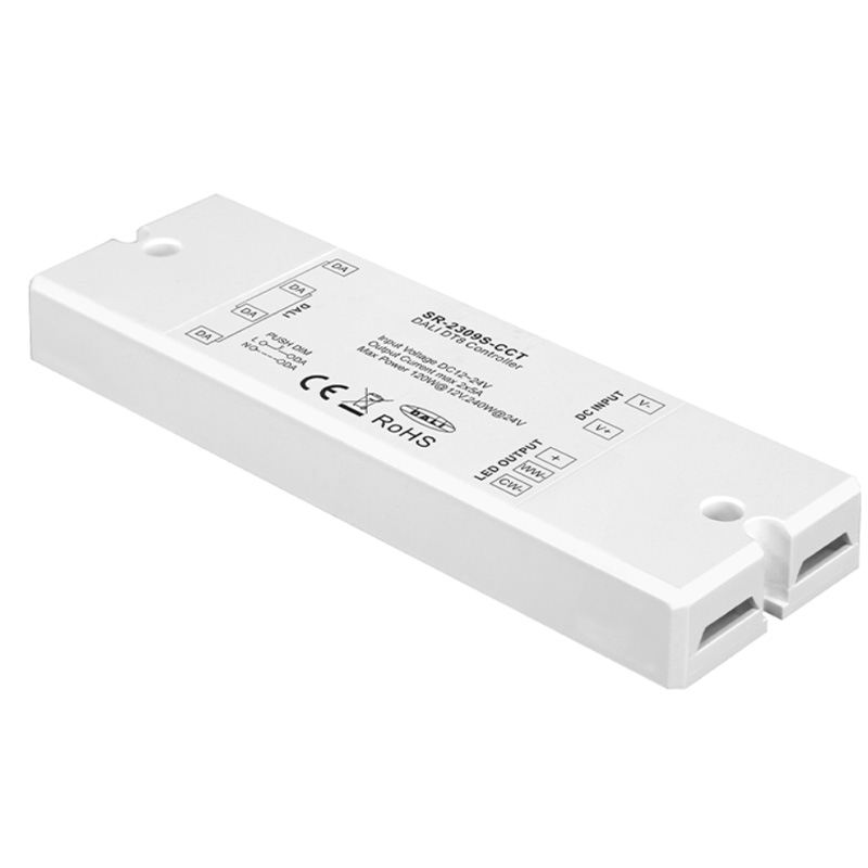 SR-2309S-CCT 12 bis 24 VDC DALI DT8 Tunable White LED-Controller SR-2309S-CCT 12 bis 24 VDC DALI DT8 Tunable White LED-Controller