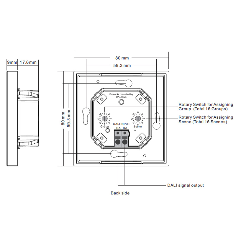 SR-2422NK8-CCT-G1-S2 CCT LED DALI Wandpanel Ferndrucktaster SR-2422NK8-CCT-G1-S2 CCT LED DALI Wandpanel Ferndrucktaster