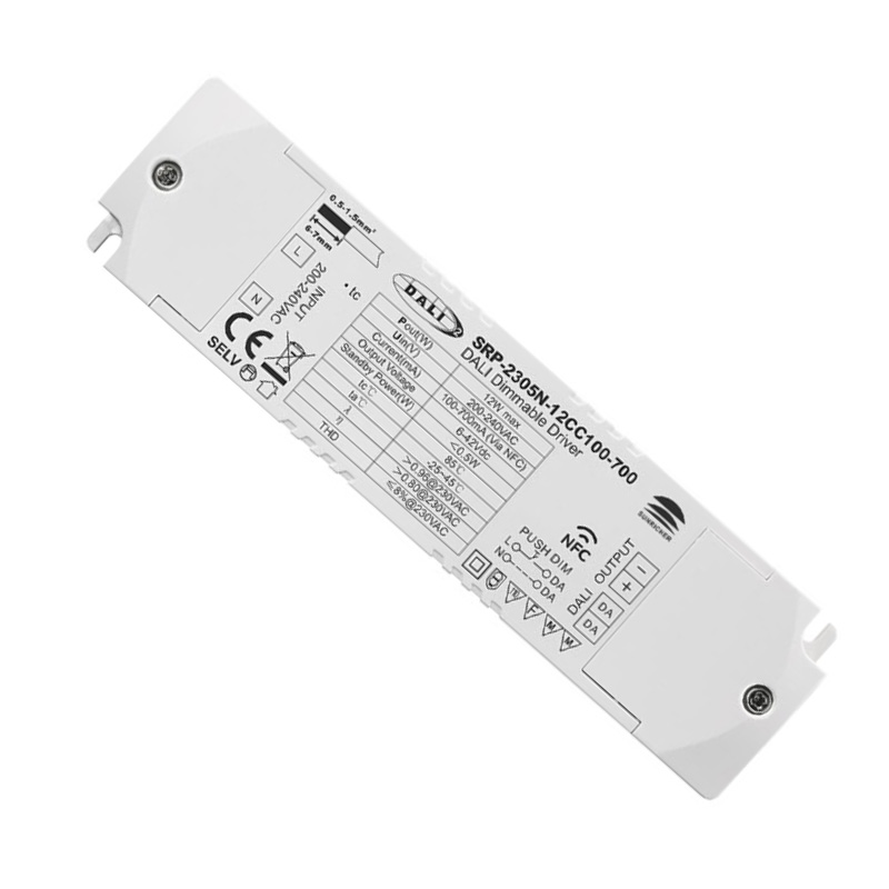 SRP-2305N-12CC100-700 CC 12W NFC DALI ovladač stmívání LED