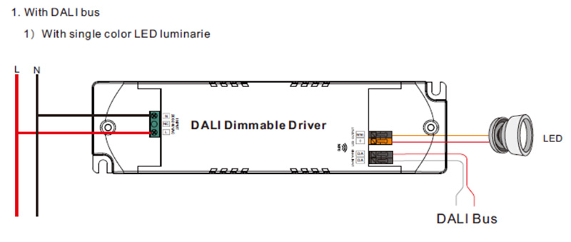 SRP-2305N-15CC100-700 CC NFC DALI2 DT6 LED-Dimmertreiber 15 W Schaltplan