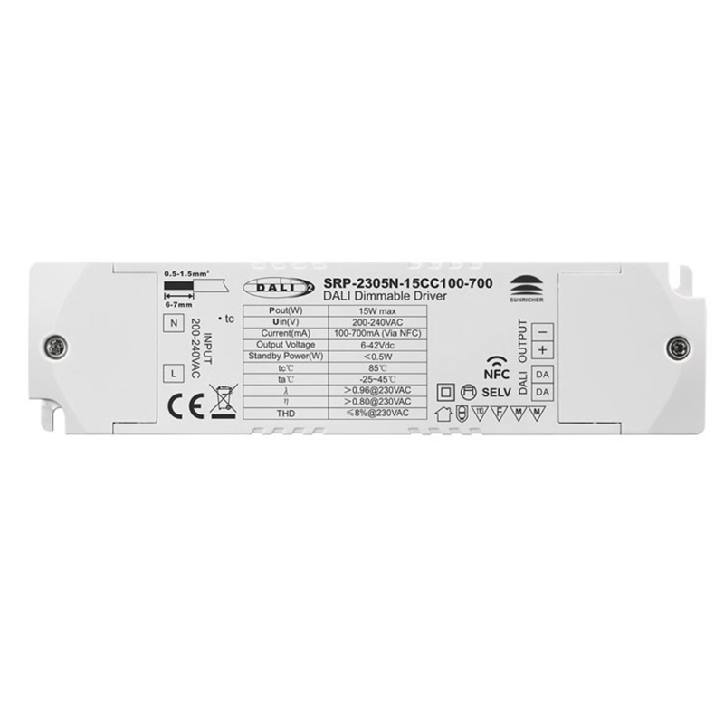 SRP-2305N-15CC100-700 CC NFC DALI2 DT6 LED-Dimmertreiber 15 W SRP-2305N-15CC100-700 CC NFC DALI2 DT6 LED-Dimmertreiber 15 W