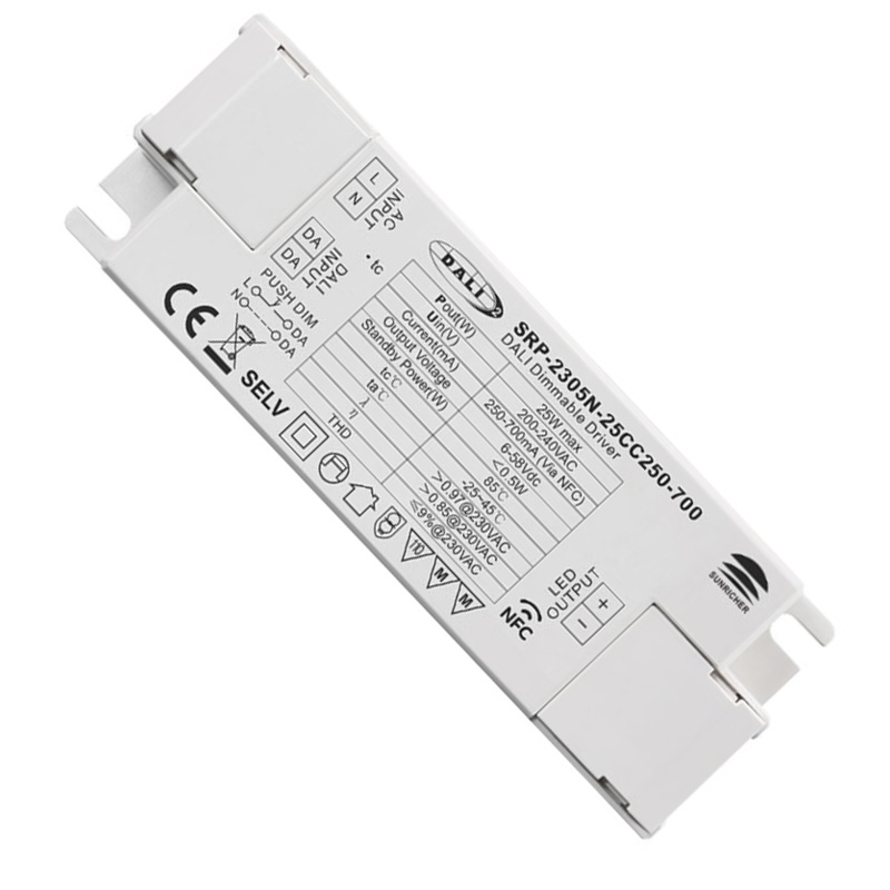 SRP-2305N-25CC250-700 CC NFC DALI 2 DT6 Dimmbarer 25-W-LED-Treiber