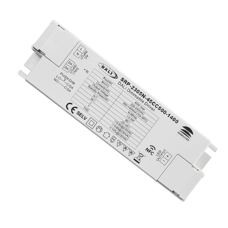 SRP-2305N-45CC500-1400 CC 45W DALI 500 bis 1400mA LED-Treiber NFC