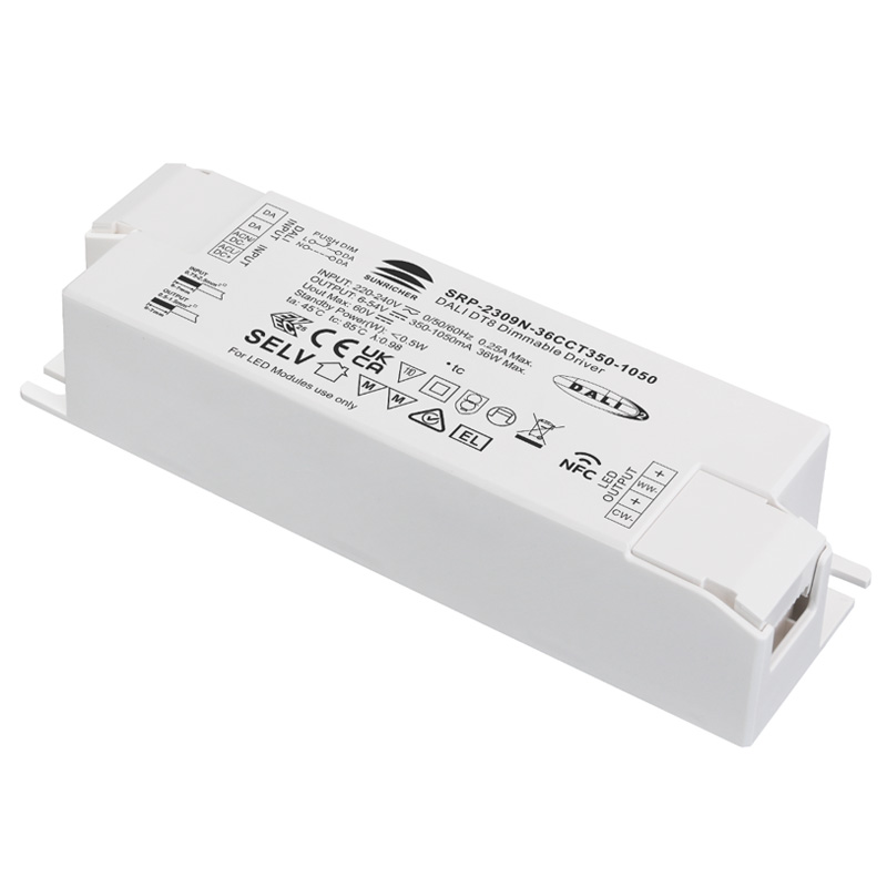 Ovladač LED SRP-2309N-36CCT350-1050 36W CC NFC DALI 350 až 1050 mA