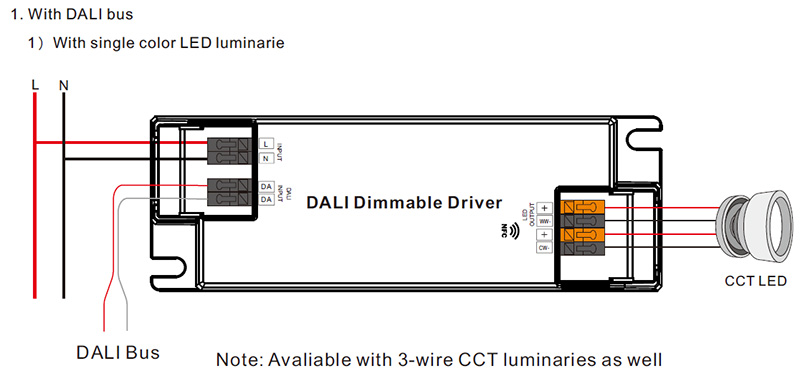 SRP-2309N-45CCT500-1400 CC CCT LED-Licht NFC DALI 2 Treiber 45W Schaltplan