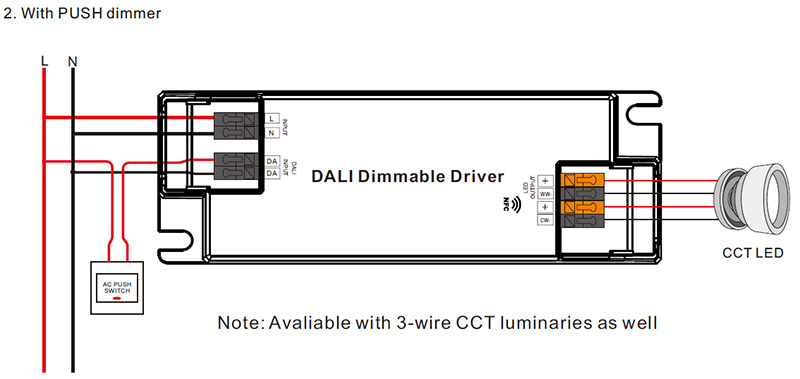 SRP-2309N-45CCT500-1400 CC CCT LED-Licht NFC DALI 2 Treiber 45W Schaltplan