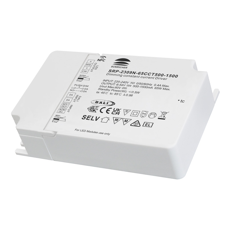SRP-2309N-65CCT500-1500 65W DALI NFC LED světlo CCT Driver CC SRP-2309N-65CCT500-1500 65W DALI NFC LED světlo CCT Driver CC