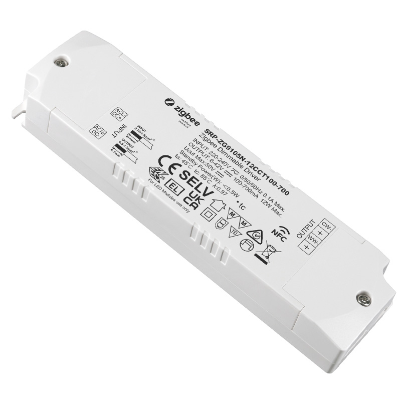 SRP-ZG9105N-12CCT100-700 CC stmívatelný NFC Zigbee CCT LED ovladač 12W