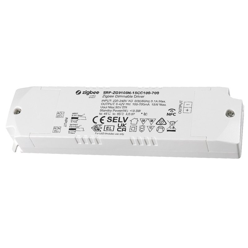 SRP-ZG9105N-15CC100-700 CC 15 W NFC Zigbee dimmbarer LED-Treiber SRP-ZG9105N-15CC100-700 CC 15 W NFC Zigbee dimmbarer LED-Treiber