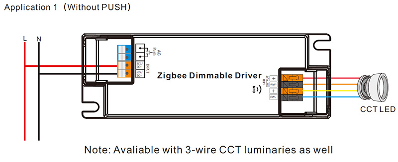 SRP-ZG9105N-25CCT250-700 CC NFC CCT Zigbee LED Driver Dimmer 25W Schéma zapojení