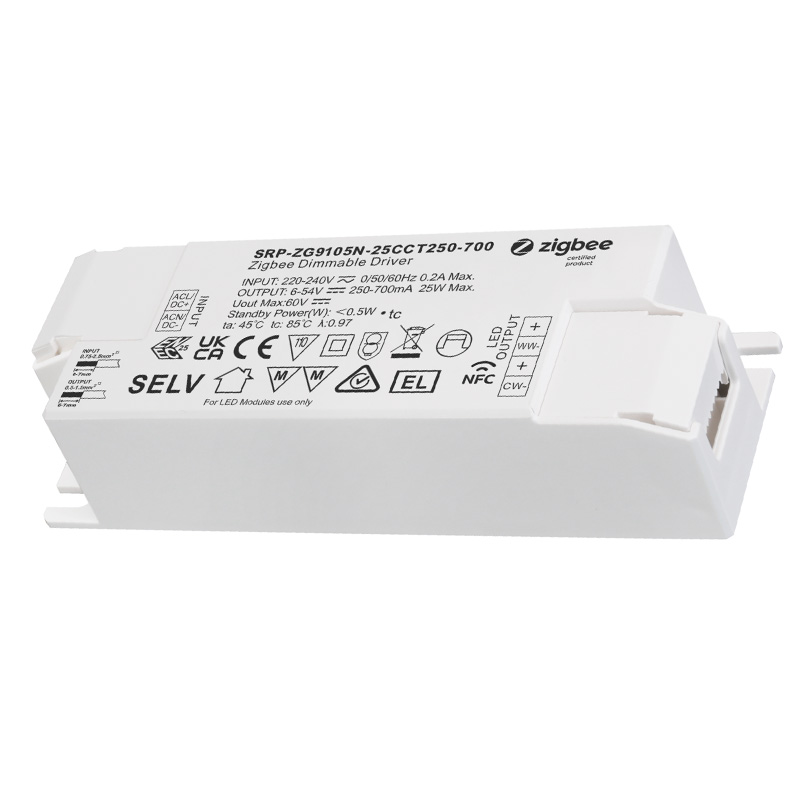SRP-ZG9105N-25CCT250-700 CC NFC CCT Zigbee LED ovladač stmívač 25W SRP-ZG9105N-25CCT250-700 CC NFC CCT Zigbee LED ovladač stmívač 25W