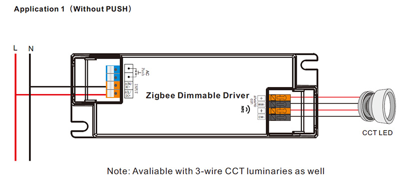 SRP-ZG9105N-45CCT500-1400 CC Zigbee CCT LED Dimmbarer Treiber NFC Schaltplan
