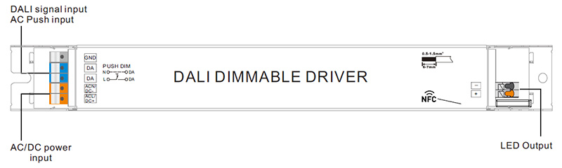 SRPL-2305iN-30CC250-850 CC 30W Stmívatelné NFC DALI DT6 D4i Driver Funkce Úvod