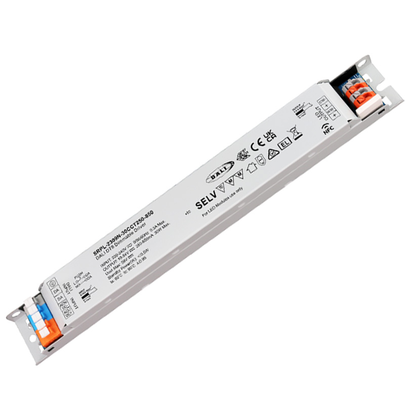SRPL-2309N-30CCT250-850 30 W CC NFC DALI 2 CCT LED-Bandtreiber SRPL-2309N-30CCT250-850 30 W CC NFC DALI 2 CCT LED-Bandtreiber