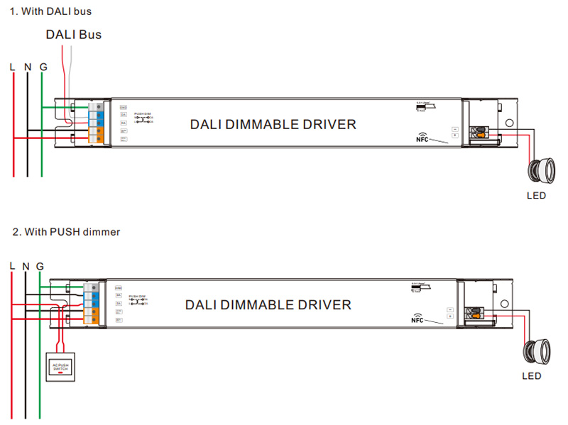 SRPL-2309N-60CCT900-1700 CC DALI 2 DT8 CCT LED 60W Driver NFC Wiring Diagram