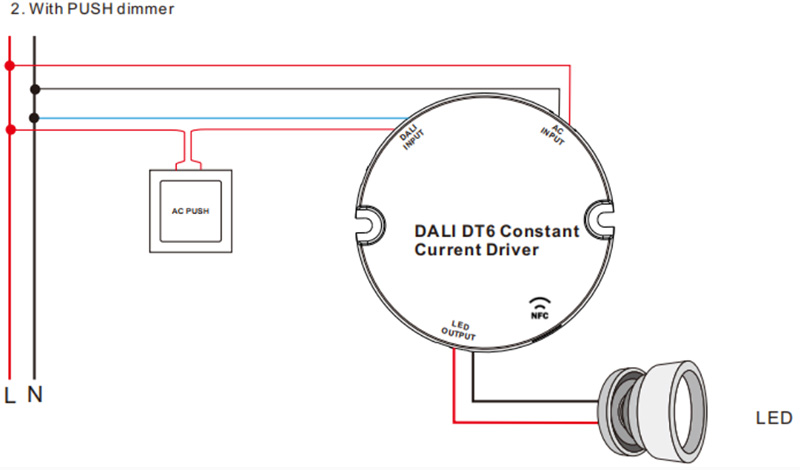 Schaltplan für den NFC-LED-Treiber SRPY-2305N-10CC100-500 CC