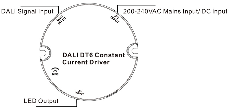 SRPY-2305N-36CC600-1200 CC DALI 36W LED-Streifenlichttreiber NFC Funktionseinführung