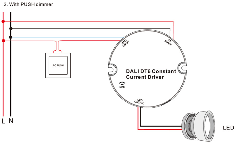 SRPY-2305N-36CC600-1200 CC DALI 36W LED-Streifenlichttreiber NFC-Schaltplan
