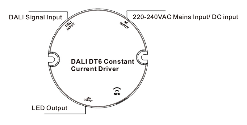 SRPY-2309N-10CCT100-500 CC 10W NFC DALI 2 CCT LED Light Driver Function introduction