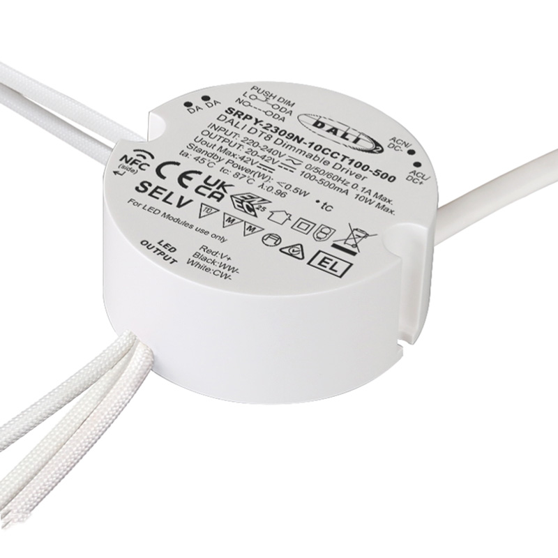 SRPY-2309N-10CCT100-500 CC 10W NFC DALI 2 CCT LED-Lichttreiber