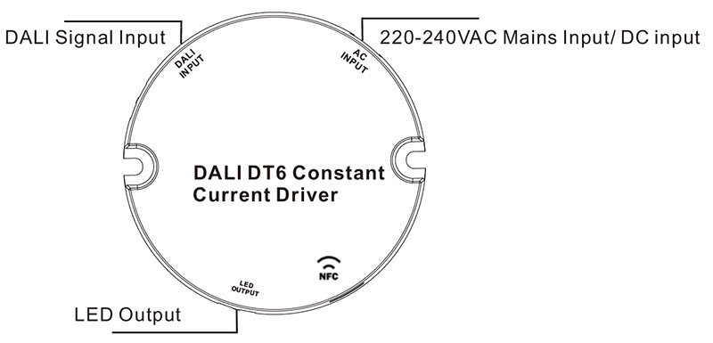 SRPY-2309N-15CCT200-700 CC NFC CCT LED DALI stmívatelný ovladač 15W Představení funkcí