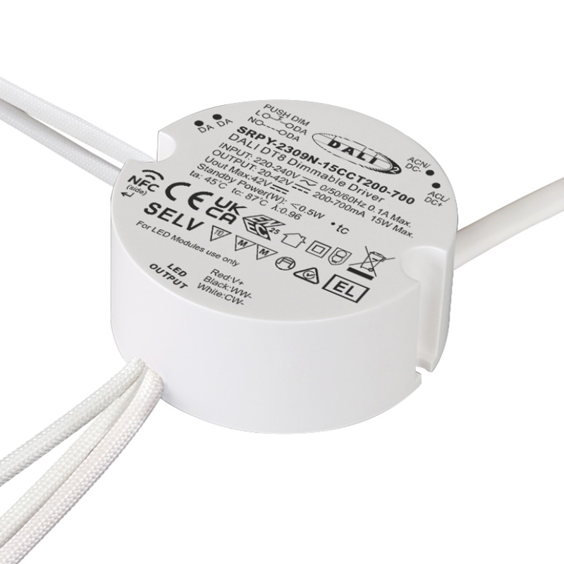 SRPY-2309N-15CCT200-700 CC NFC CCT LED DALI Dimmbarer Treiber 15W